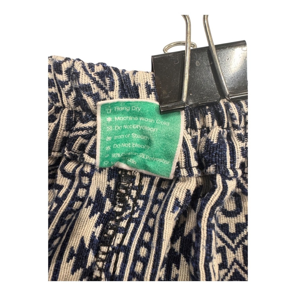 WAI-boho unisex S Blue Tribal Pattern Shorts Elastic Waist Casual with pockets - Picture 9 of 9